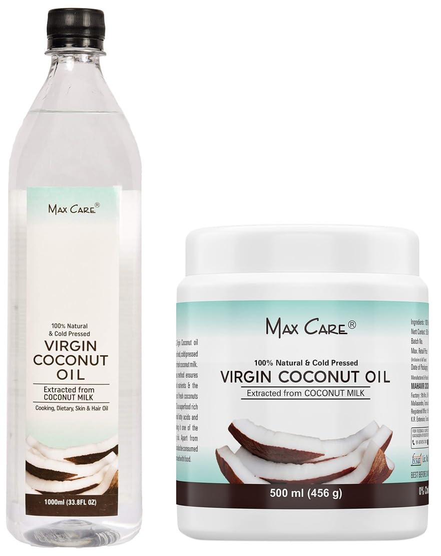 MAX CARE Maxcare Virgin Coconut Oil (Cold Pressed) 1000Ml + Maxcare Virgin Coconut Oil (Cold Pressed) 500Ml Wide Mouth (B08H5DTQXB) Amazon Price History, Amazon Price Tracker