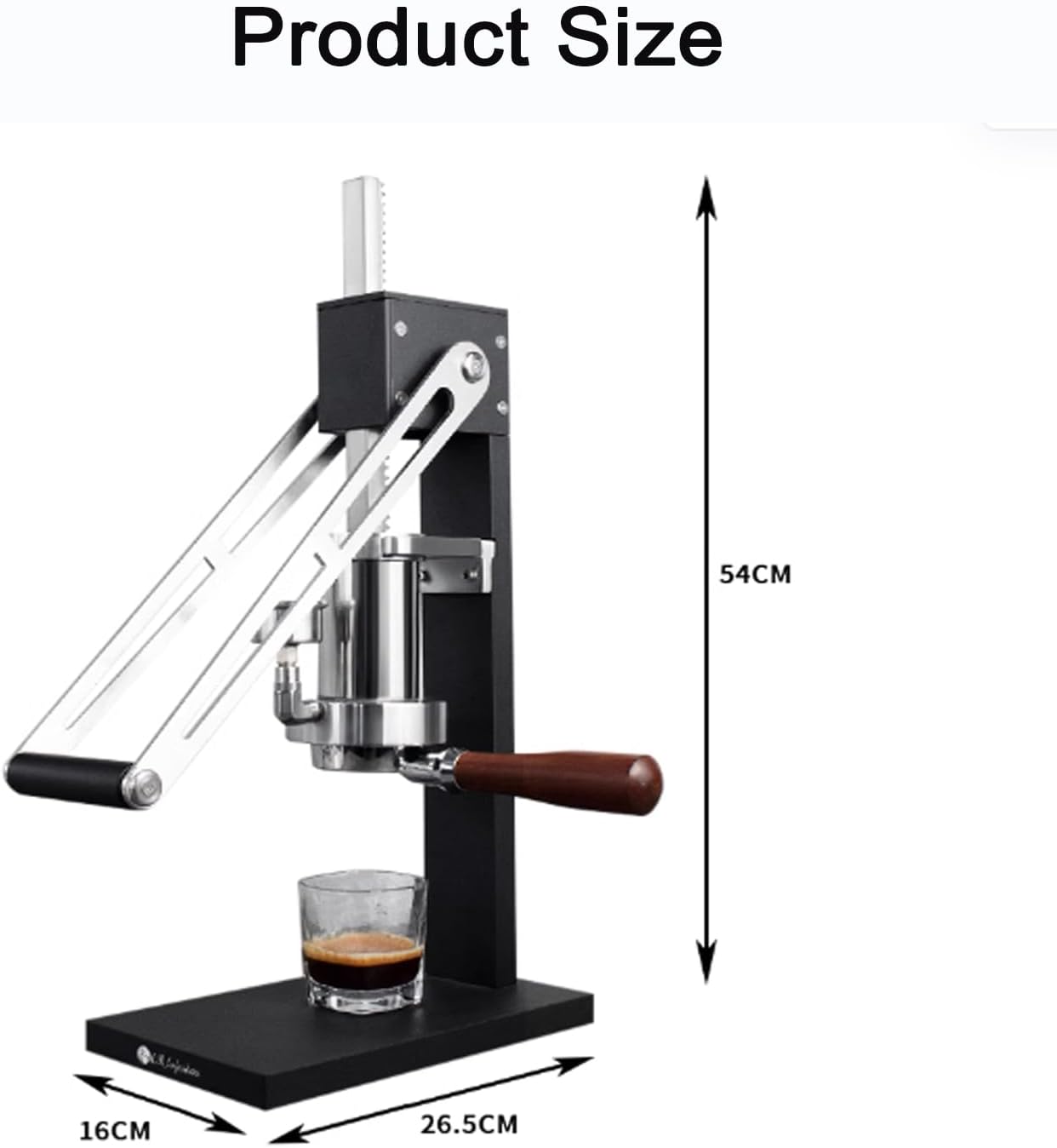 Manual Lever Espresso Maker with Pressure Gauge, Preheating and Warming Cup Functions, Detachable Handle - Ideal for Home and Coffee Shop Use
