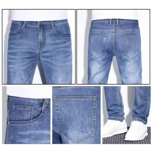 Men Slim Fit Daily Denim Pants Classic Stretch Business Work Denim Trousers Comfortable Breathable Jeans2