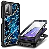 NZND Compatible with Nokia C210 Case with [Built-in Screen Protector], Full-Body Protective Shockproof Rugged Bumper Cover, Impact Resist Durable Phone Case (Sapphire)