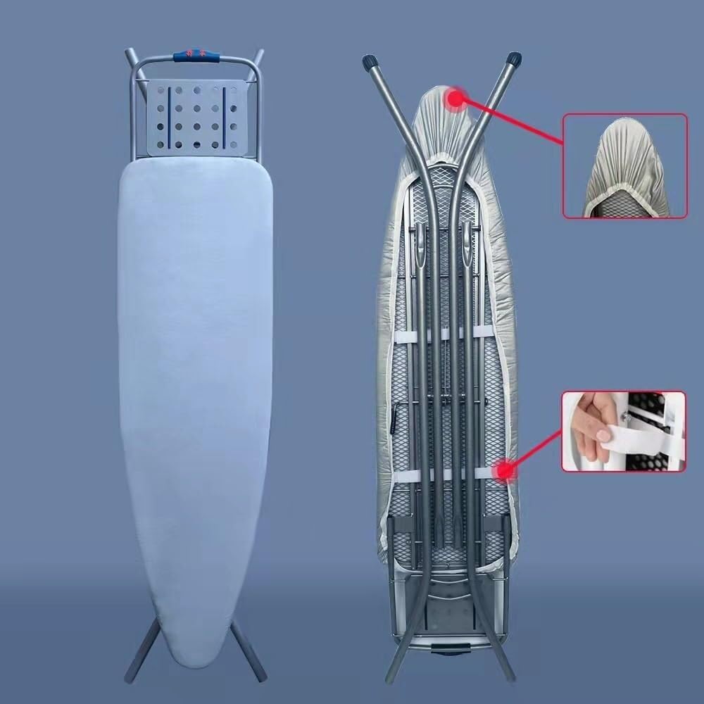Elastic Ironing Board Cover - Heat Resistant, Cotton Fabric with Heavy Duty Padding for Large Boards (30x13 inch, 76x31 cm)(76 * 31Cm/30 * 13Inch)