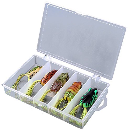 SODIAL Frog Lure Bass Hooks Bait Tackle Topwater