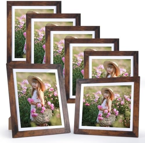 8x10 Picture Frame Set Of 6, 8x10 Picture Frame Display Pictures 5x7 Mat 8x10 Without Mat Wall Hanging Photo Frame Tabletop Display Gallery Frame Black - View #9