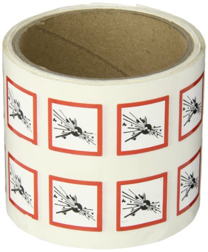 GHS pictogramme bombe explosive étiquette adhésive 1x1 pouce Accuform LZH603EV5 en rouleau