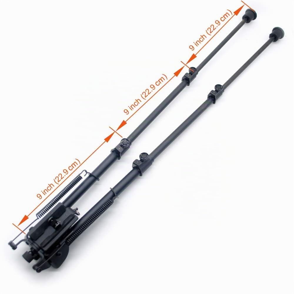 Trirock Pivote Giratorio inclinable Bipodcon Posi-Lock Resorte Ajustable de 13 a 27 Pulgadas con botón de retracción rápida