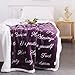 RHF Sherpa Blanket w/Words of Warm Hug, Family, Friendship, Positive Energy Healing Thoughts, Super Soft, Birthday Gifts for Women Men, Gift for Women, Womens Gifts, Mom Birthday Gifts(Throw, Violet)