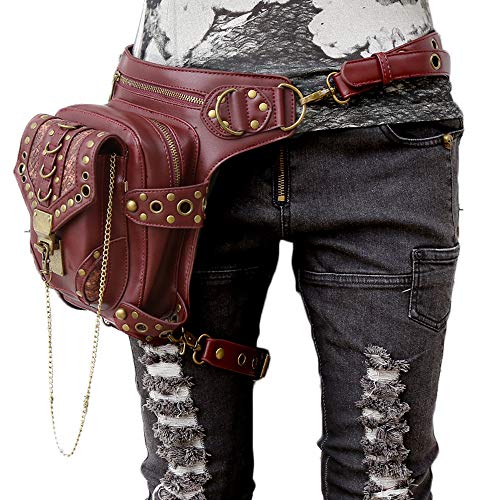 FiveloveTwo® Men Women Multi-purpose Tactical Drop Leg Arm Bag Pack Hip Belt Waist Messenger Shoulder Fanny Packs Steampunk Bag Wallet Purse Pouch Bag Red Brown steampunk buy now online FiveloveTwo® Men Women Multi-purpose Tactical Drop Leg Arm Bag Pack Hip Belt Waist Messenger Shoulder Fanny Packs Steampunk Bag Wallet Purse Pouch Bag Red Brown steampunk buy now online