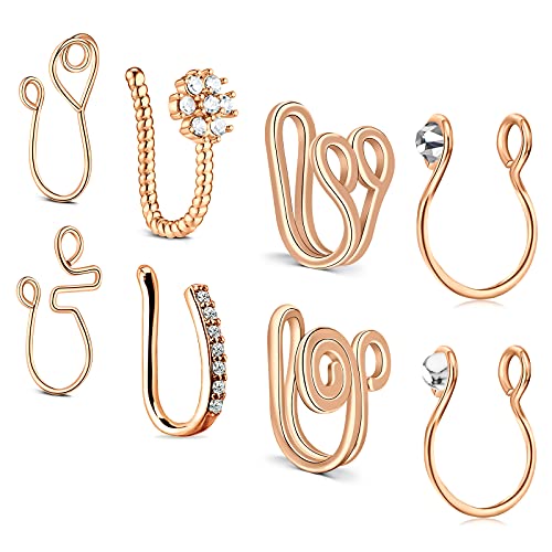 MODRSA Nose Cuff, Nose Cuff Non Piercing, Fake Nose Ring, Clip on Nose Ring, Fake Septum Ring, African Nose Cuff, Faux Nose Rings Hoop, Nose Cuffs for Non Pierced Nose, Gold Nose Cuff