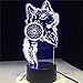 Produktbild Weihnachtsgeschenk 3D Nachtlicht Tier Wolf Bunte Fernbedienung Touch Led Beleuchtung Kreative Nachttischlampe, Möbel Dekoration Kinder Geburtstagsgeschenk