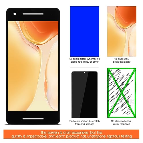 Image of Screen for Google Pixel 2 Screen Replacement for Pixel 2 LCD Screen G011A Touch Display Digitizer Assembly Repair Parts（Black）
