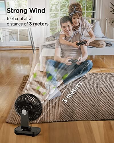 EasyAcc 5 Inch USB Desk Fan,Small and Quiet,Powerful USB Powered Tabel Fan,Strong Airflow,Mini Metal USB Fan,360°Rotation,Personal Cooling Fan with 2 Speed for Home Office,Black(USB POWERED ONLY)