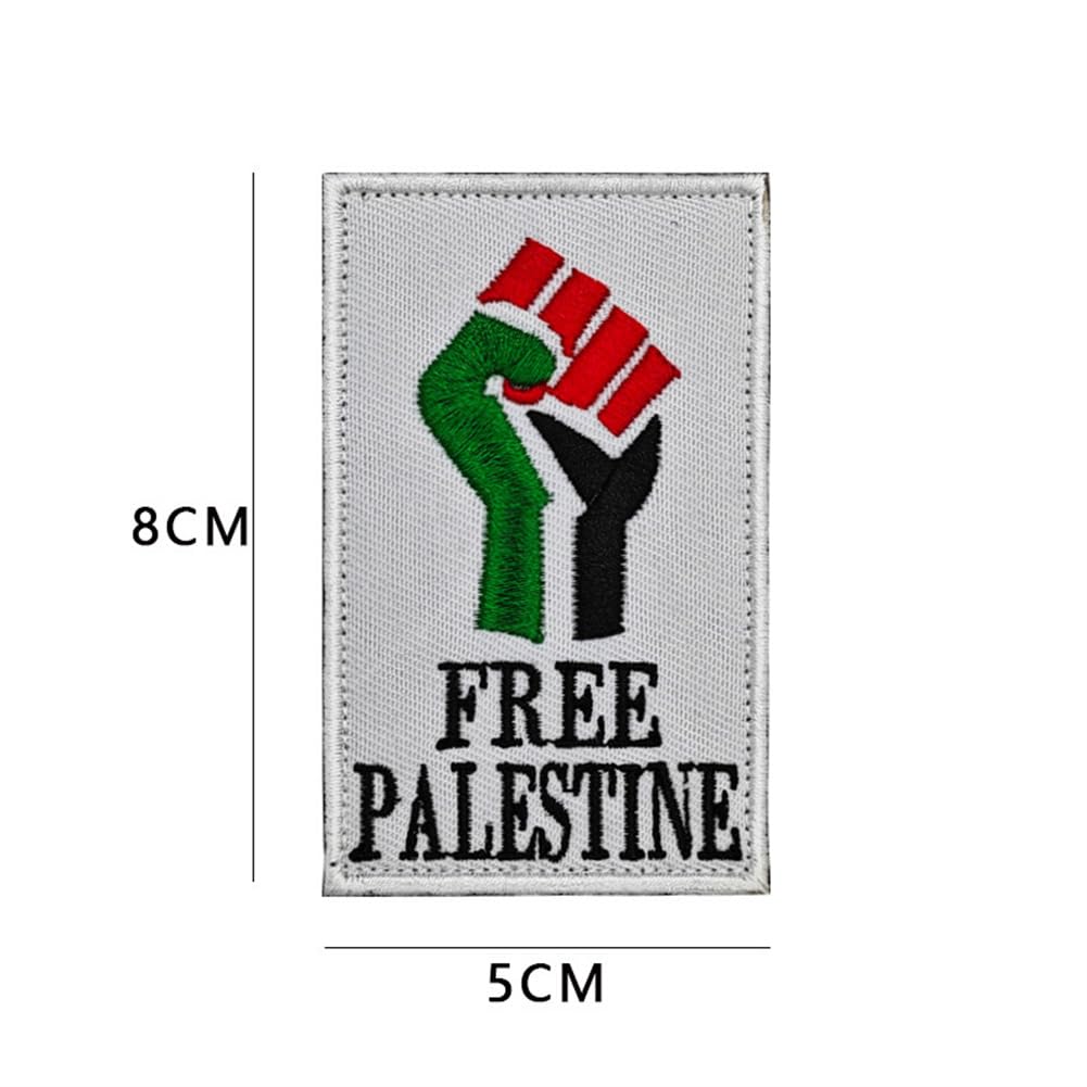 Free Palestine Patch PALESTINE National Flag Embroidery Patches Badge Square Shape Patch Embroidered Tactical Military Morale Patch with Hook and Loop - Image 2