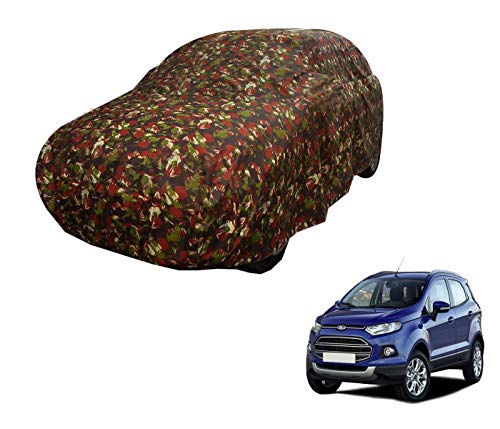 Image of Auto Hub Car Cover Compatible with EcoSport with Weather Proof, Triple Stitched, EcoSport Car Cover Jungle Look