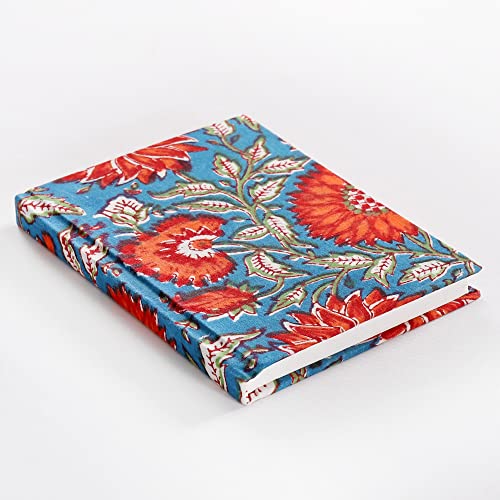 Image of Ravaiyaa - Attitude is everything Hand Block Printed Fabric Journal Handbound Notebook Gifts for Writers Recycled Paper Notebook Diary
