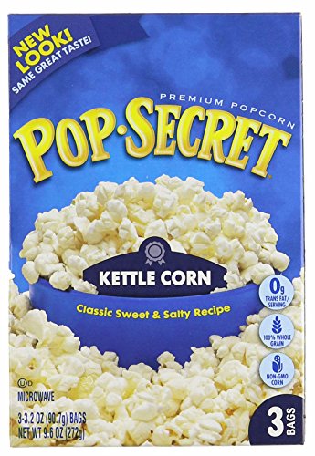 Image of Pop Secret Popcorn, Kettle Corn, 3.2 Ounce Microwave Bags, 3 Count Box