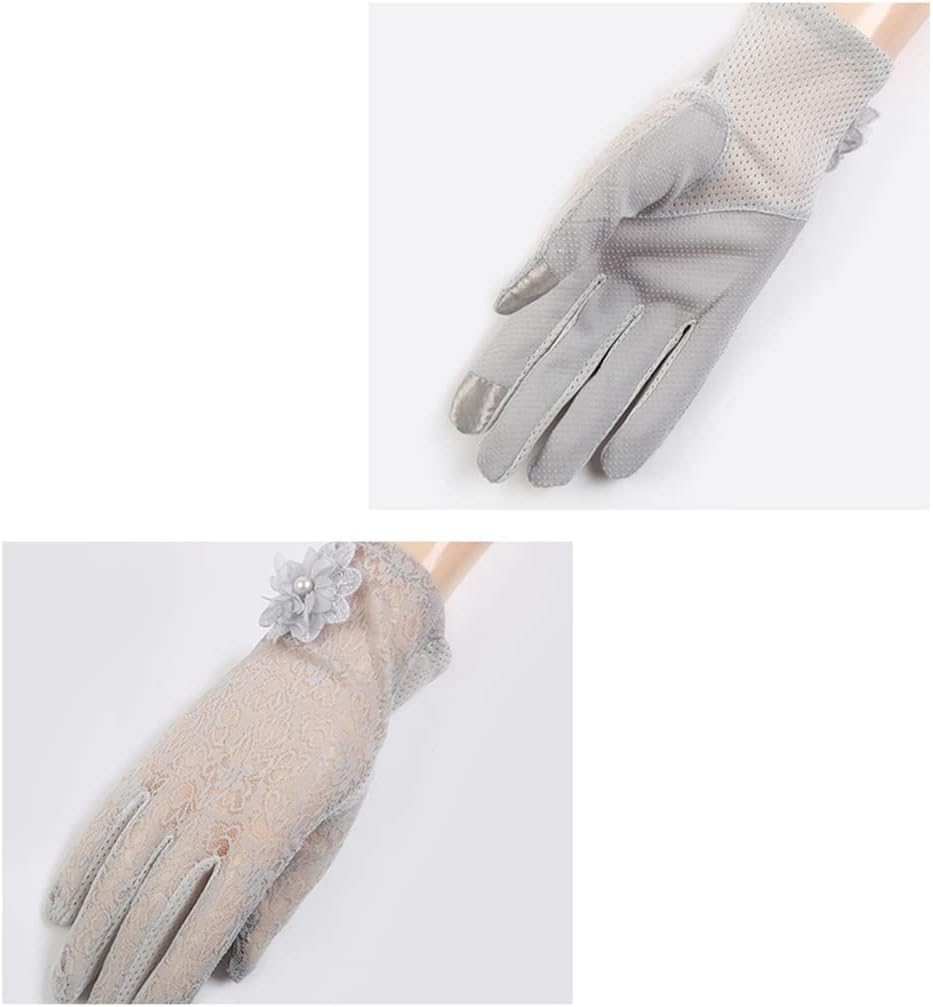 Ladies Thin Model Driving Tram Ice Silk Mesh Tight Lace Gloves