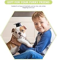 Vista 2 de Gorras de graduación para mascotas con borla azul, 2 unidades, sombreros para fiesta de graduación para perro, disfraz de graduación de animales