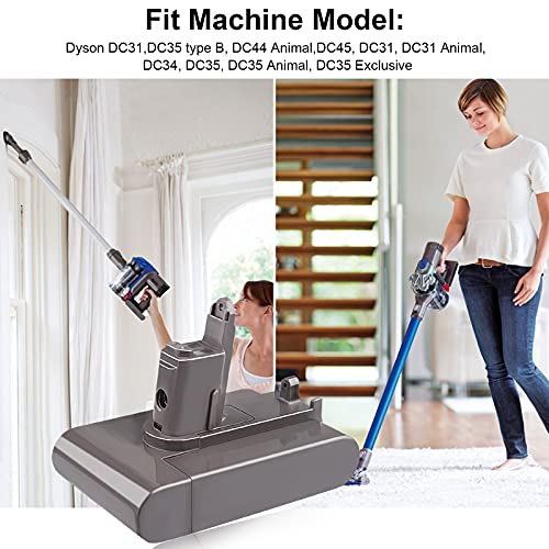 ASUNCELL 22.2V/4000mAh Li-ion Battery for Dyson DC31 DC35 DC44 Animal DC45 DC31 DC31 Animal DC34, DC35 DC35 Animal DC35 Exclusive Cordless Vacuum Cleaner (Only fit for Dyson Type B) 88.8Wh - Image 3