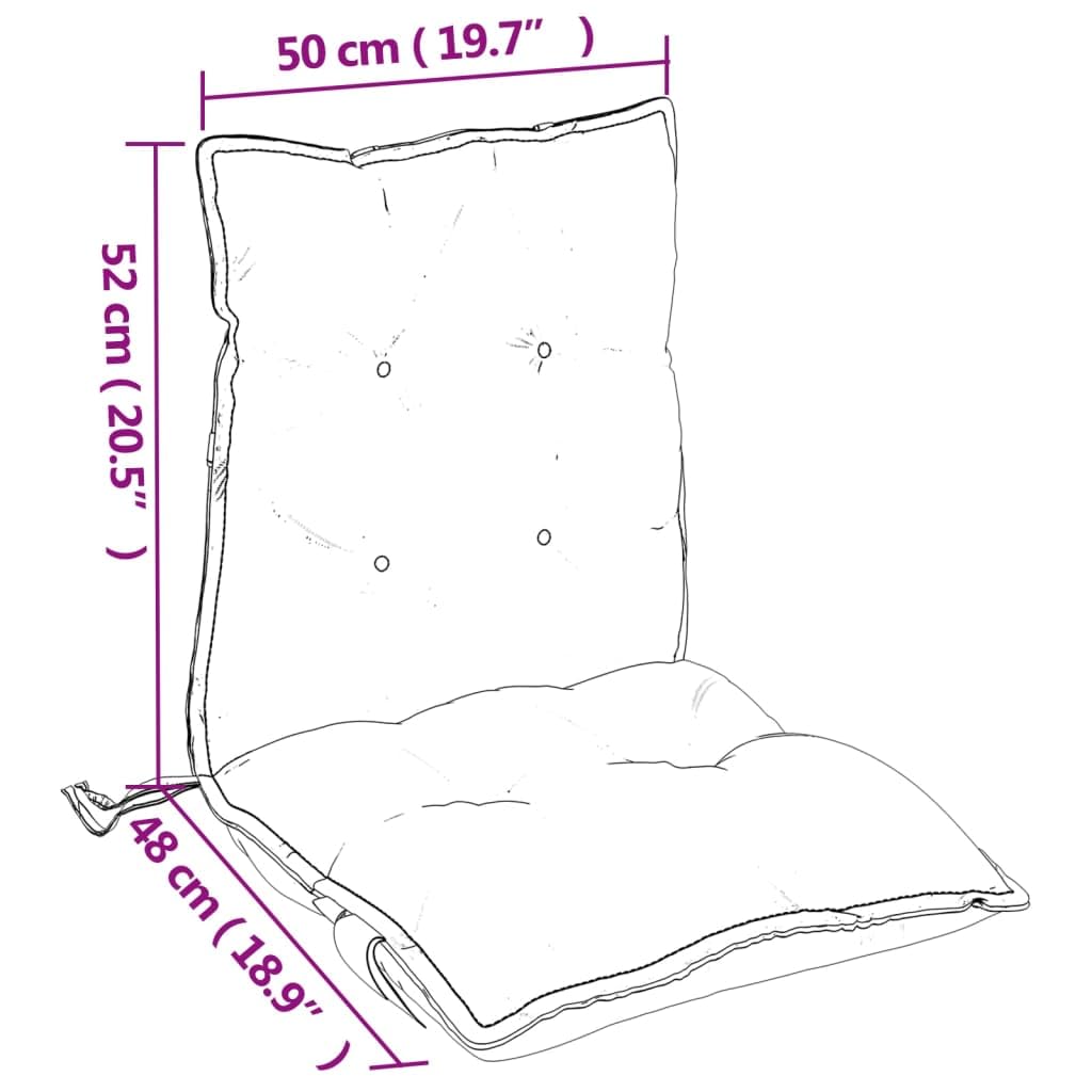 vidaXL Cojines para Silla con Respaldo bajo 4 uds Tela Oxford Crema