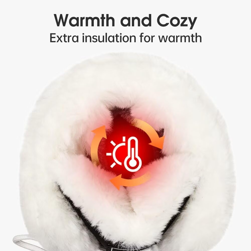 HOBIBEAR Schneestiefel für Frauen Wasserdichte Wanderstiefel für Damen Winterstiefel Warm
