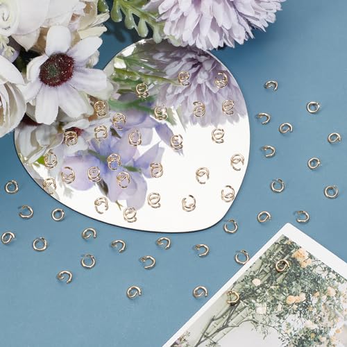 Beebeecraft 1 Box 600Pcs Open Jump Rings 18K Gold Plated Stainless Steel 5mm Split Rings Single Loop Jump Rings for Jewellery Making - Image 4
