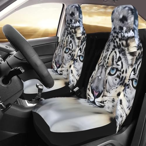 Housse de siège de voiture lavable léopard des neiges | Protection auto universelle