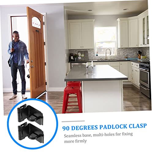 Image of DOITOOL 2pcs Stainless Steel Door Hasp Lock Right Angle Latch for Doors Easy to Install Durable Anti Design for Cabinets and Sheds