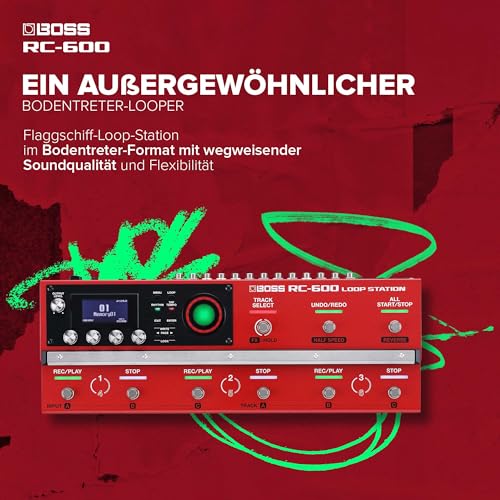 BOSS RC-600 Loop Station | Bodenlooper-Topmodell mit wegweisender Soundqualität und Flexibilität | 6 Stereo-Phrasen-Tracks | 9 Fußschalter | Riesige Effekt-Bibliothek | 2 XLR-Mikrofone