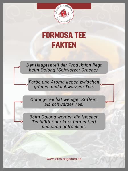 Lerbs & Hagedorn, Halbfermentierter Tee Formosa Oolong | Sehr Leicht Sehr Blumig Mit Würzigem Geschmack 1kg (ca. 81 Liter)