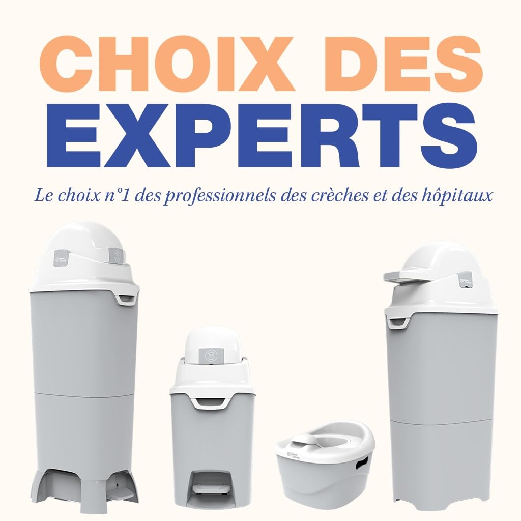 DIAPER CHAMP Handsfree Maxi - Poubelle à couches - Grande capacité 60 couches - anti-odeur - Usage professionnel