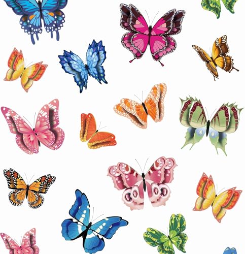 Vinilo para ventana con diseño mariposa 3D, 31.5"x78.7" miniatura 6