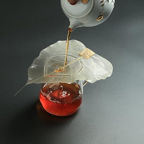 Miniatura 5 de Hemoton Infusor de té en forma de hoja, filtro de té Kung Fu, filtro de té de hojas sueltas para ceremonia de té de Kongfu chino, colador de acero