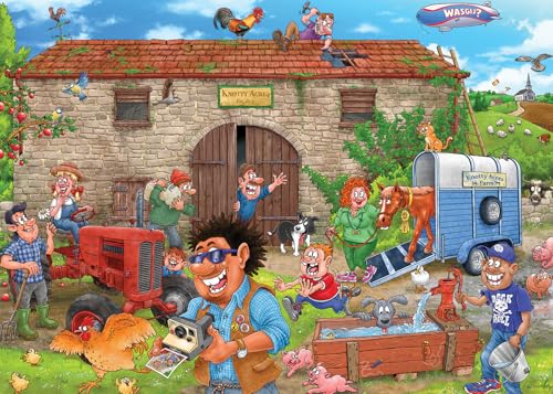 Wasgij Destiny 30, Harvesting Happiness - Unique 1000 Piece Jigsaw Puzzles For Adults - Colourful, Fun, Challenging & Brainteasing 1000 Pc Adults Jigsaw Puzzle - 100% Recycled Cardboard - Jumbo - 2