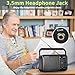 Radios Portable AM FM Shortwave, Retro Bluetooth Speaker Excellent Reception, Support TF Card/USB Play, Large Dial Battery or USB Powered Easy to Use Indoor, Outdoor, Travel & Storms