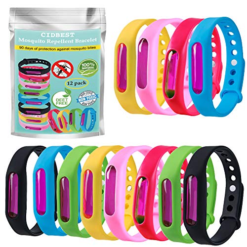 Preisvergleich Produktbild Mückenschutz Armband Anti Mosquito Bracelet Anti Mücken Repellent Armband 12 Stück Insektenschutz-Armband Natürliches Pflanzenöl Wasserdichtes Armband mit Mückenschutz für Kinder Erwachsene