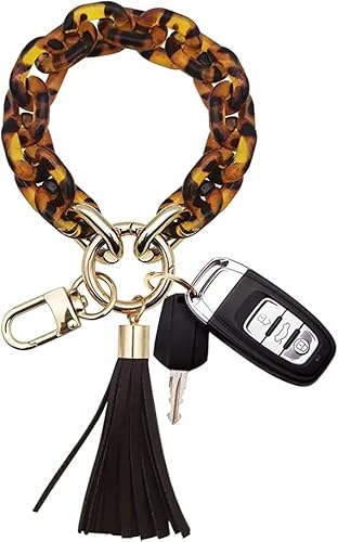Guidre Schlüsselanhänger Acryl für Damen,universale Lanyard Schlüsselanhänger,Armreif Auto Schlüsselanhänger schlüsselkette für Damen,Handgelen schlüsselkette für Damen mit Quaste,für Frauen Cover