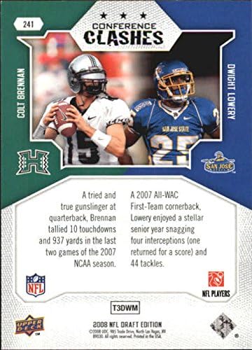 2008 Upper Deck Draft Edition #241 Colt Brennan Dwight Lowery Conference Clashes - Football Card