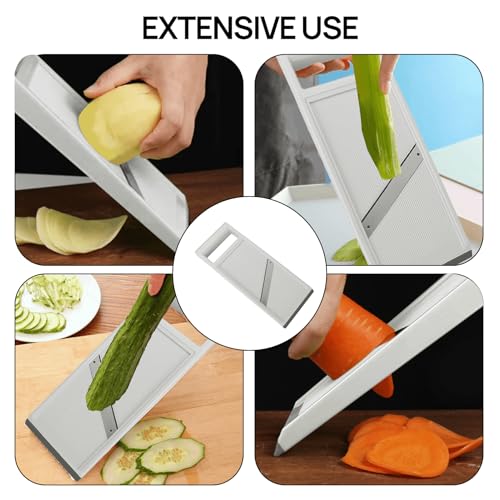 Vegetable Slicer,Handheld Mandoline Food Slicer,Stainless Steel Mandoline Slicer,Slicers and Vegetable Cutters for Kitchen Vegetable Fruits (Green) - Image 5