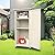 FTCBNet Outdoor Storage Cabinet Wooden Garden Tool Cabinet Shed Sloping Waterproof Galvanized Sheet Roof with 2 Shelves for Deck, Patio, Garden and Yard (Gray)