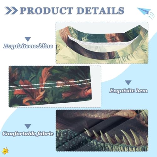 Boys Swing Shirts Dinosaur Forest Dragon Hunt Rashguard Short Sleeve Kids T-Shirts Sun UPF 50+3
