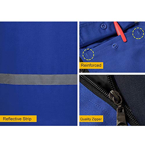 Security Work Jacket, 1pcs M/165 Red Winter Outdoor Work Coat Reflective Jacket Strips Visibility Workwear Safety Security Work Water-Resistant Jacket2