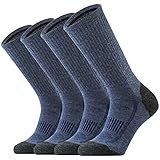 SOX TOWN Men's Merino Wool Cushion Crew Socks for Outdoor Hiking Trail Golf Performance Moisture Wic
