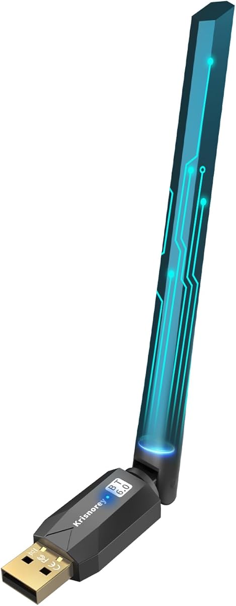 Long Range Bluetooth 6.0 Adapter for PC, Built-in PA for 5dBi High-Gain Wireless USB Dongle for Windows 11/10/8.1 Laptop Desktop, Plug & Pair w/Bluetooth Headphones Speaker Keyboard Mouse