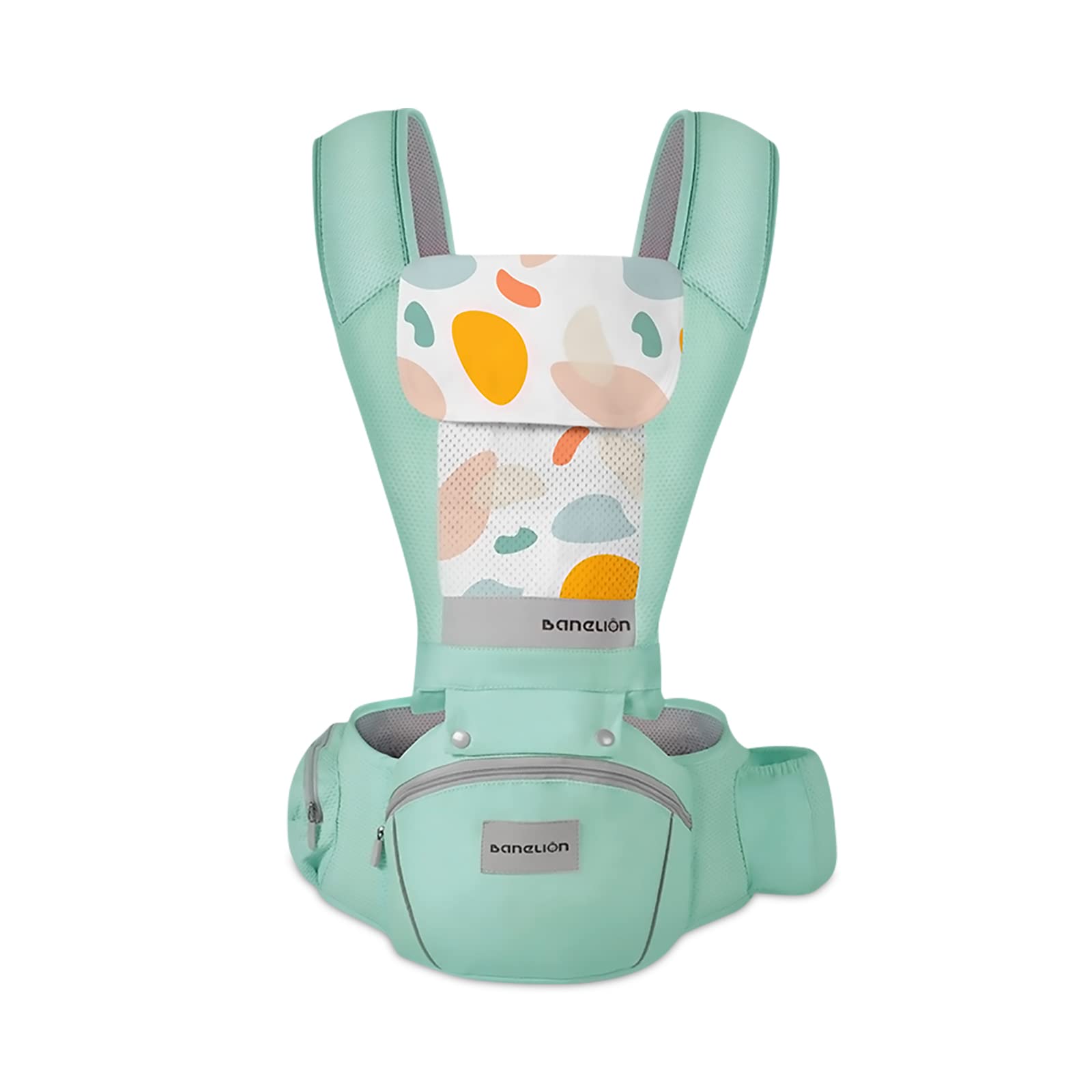 SONARIN Marsupio Neonati Ergonomico con Sedile,3D Air Mesh Portantina Traspirante Multifunzione Porta Bambino,Regolabile per Neonati e Bambini 0-36 Mesi,Tutte le Posizioni(Verde)