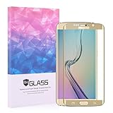 Samsung S6 EdgePlus Screen Protector, TWOBIU(TM) Clear Tempered Glass Covering Edge 9H Hardness HD Anti Bubble (Gold)