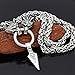 Produktbild QZY Nordischer Wikingerwolf Mit Odin Schwert Gungnir Halskette Edelstahl Königskette, Herren Vintage Heidnischer Schmuck Amulett Mjölnir Odin Anhänger,50CM