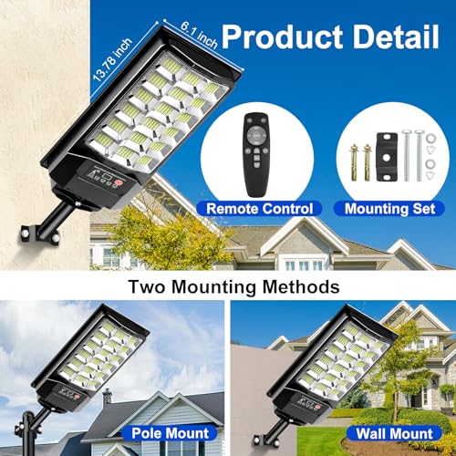 4 Pack Solar Street Lights Outdoor, Waterproof Motion Sensor Flood Light - image 5