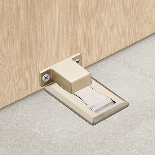 Image of Premium Concealed Magnetic Door Stopper /Door Stopper Magnetic /Stainless Steel Floor Mount Door Magnet /Stylish Stopper for Home /Office and Hotels - Matt Finish - Square - (Pack of 1)