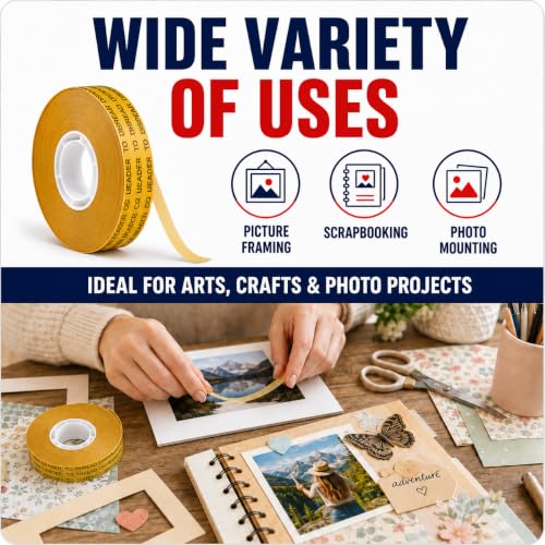 Image of GGR Supplies ATG Tape Refills, 3 /8 Inch x 36 Yards (Pack of 6), Acid-Free Adhesive Transfer Tape, Double-Sided Reverse Wound ATG Gun Refills for Picture Framing, Scrapbooking, Crafts and Packaging
