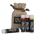 All Natural Luxury Lip Balm by L'AUTRE PEAU | Green Tea, Asian Pear, Pomegranate & Honey Flavors - Special 4 Pack Gift Set | Moisturizer (Natural Beeswax) | The Indulgence Lip Balm Gift Set